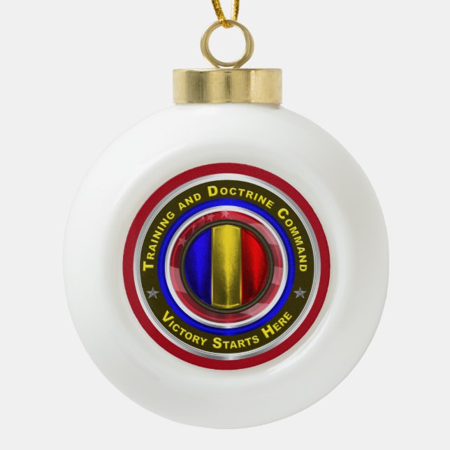 Army Training and Doctrine Command Keepsake Ceramic Ball Christmas Ornament (Front)