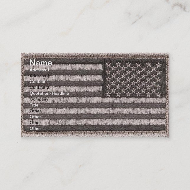 Army Uniform U.S. Flag (UCP Colour) Business Cards (Front)