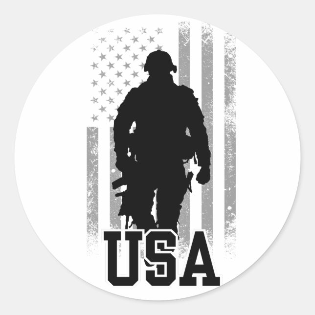 Army USA Classic Round Sticker (Front)