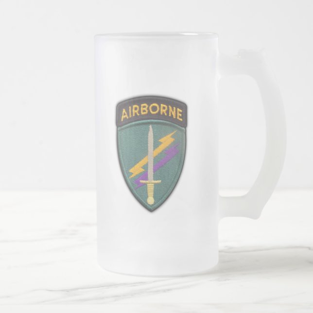 Army USACAPOC(A)  Psychological Operations Command Frosted Glass Beer Mug (Right)