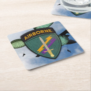 Army USACAPOC(A) Psychological operations Square Paper Coaster