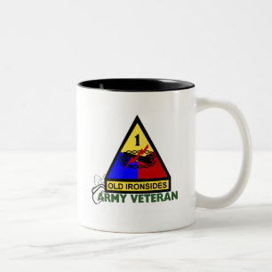Army Veteran - 1st AD Two-Tone Coffee Mug
