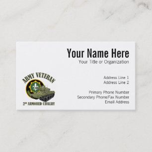 Army Veteran - 2nd ACR M551 Business Card