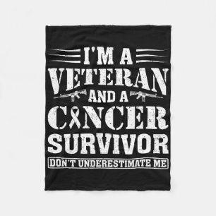 Army Veteran Cancer Survivor World Cancer Day Fleece Blanket