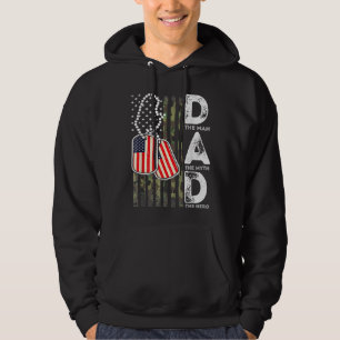Army Veteran Dad USA Flag Army Camouflage Fathers Hoodie