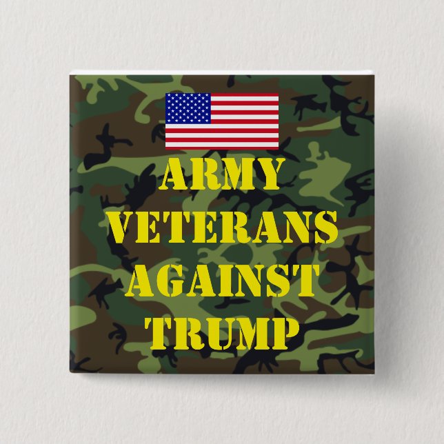 Army Veterans Against Trump Button (Front)