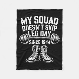 Army Veterans Day Skip Leg Day Military Veteran Fleece Blanket