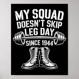 Army Veterans Day Skip Leg Day Military Veteran Poster