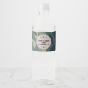 Army water label, Camouflage Bottle Label