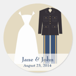 Army Wedding Label Sticker