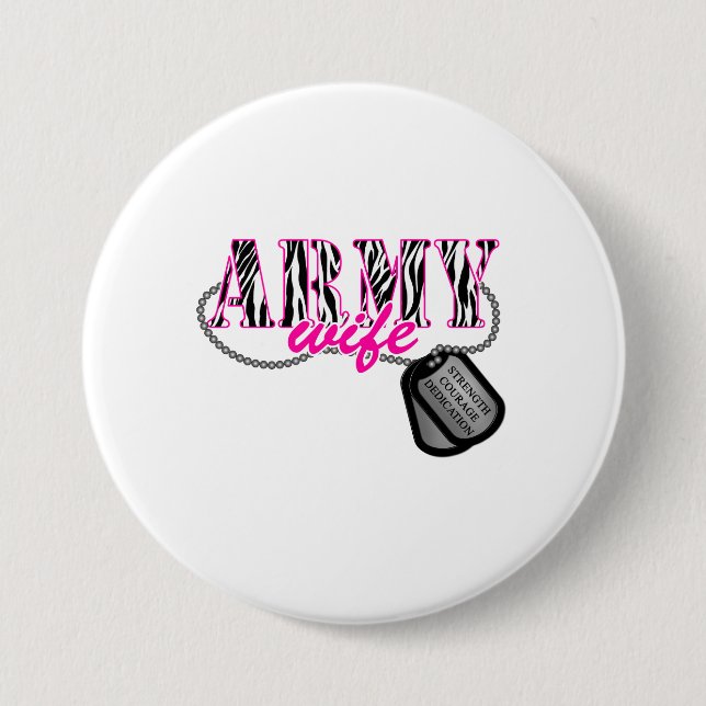 Army Wife 7.5 Cm Round Badge (Front)