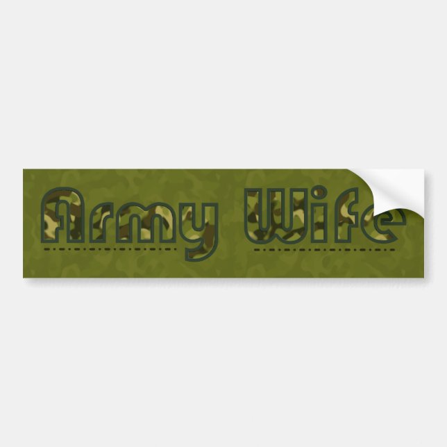 Army wife camouflage bumper sticker (Front)