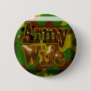 Army Wife Camouflage Button