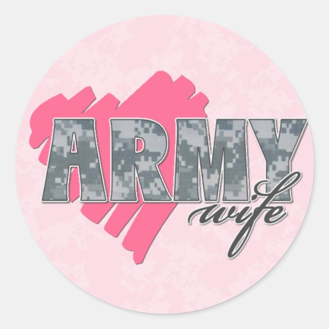 Army Wife Classic Round Sticker (Front)