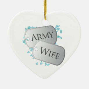 Army Wife Dog Tags Ceramic Tree Decoration