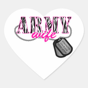Army Wife Heart Sticker