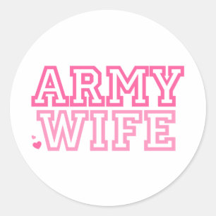 Army Wife (pink) Classic Round Sticker