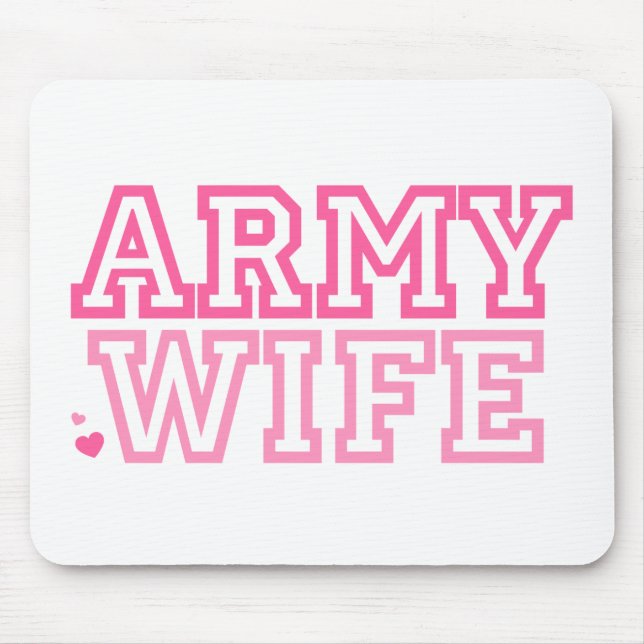 Army Wife (pink) Mouse Mat (Front)