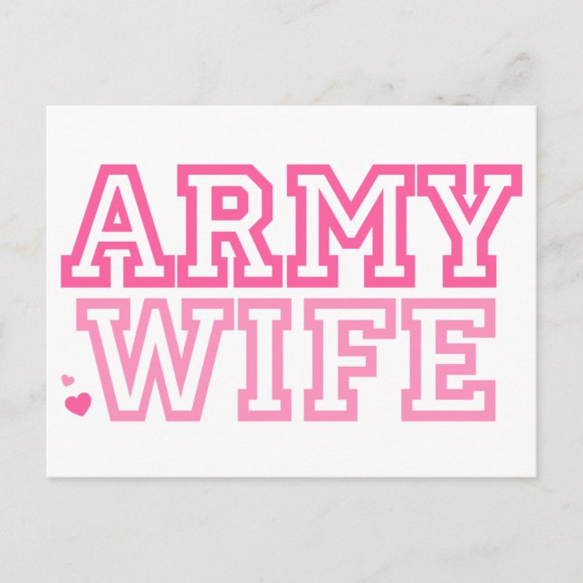 Army Wife (pink) Postcard (Front)