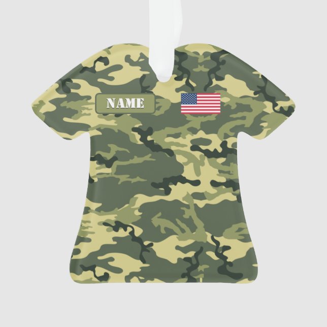 Army Woodland Camouflage Ornament (Front)