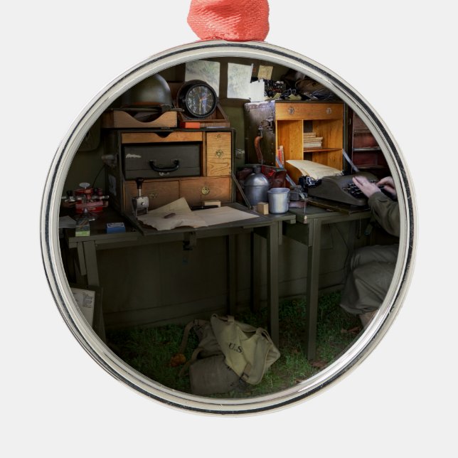 Army - WW2 - Field of operations Metal Tree Decoration (Front)