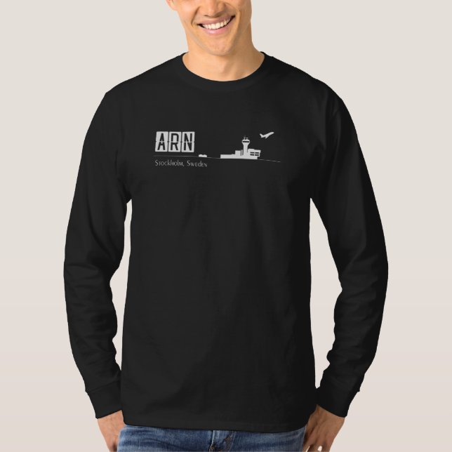 Arn Airport Code For Stockholm Sweeden T-Shirt (Front)