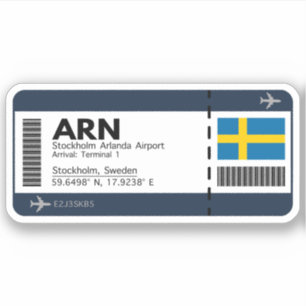 ARN Stockholm Boarding Pass - Sweden Travel