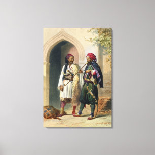 Arnaout and Osmanli Soldiers in Alexandria, illust Canvas Print