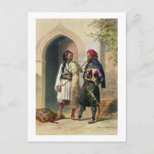 Arnaout and Osmanli Soldiers in Alexandria, illust Postcard