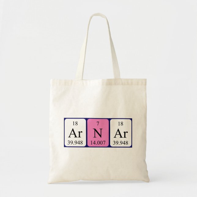 Arnar periodic table name tote bag (Front)