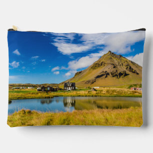 Arnarstapi Amtmansshus And Mount Stapafell, Icelan Accessory Pouch