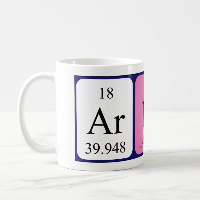 Arnau periodic table name mug (Left)