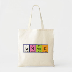 Arnaud periodic table name tote bag
