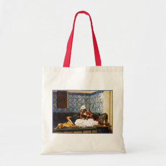 Arnaut Blowing Smoke in His Dog's Nose Tote Bag