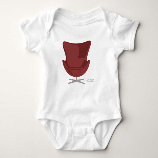 Arne Jacobsen Egg Chair Baby Bodysuit (Front)