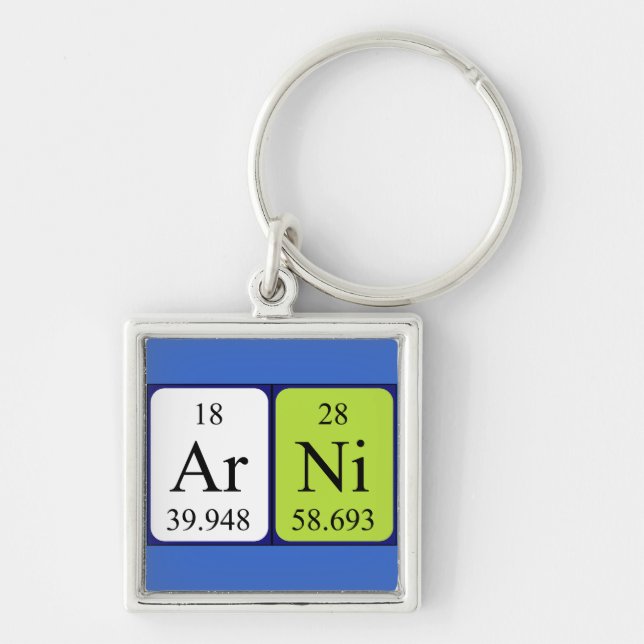 Arni periodic table name keyring (Front)