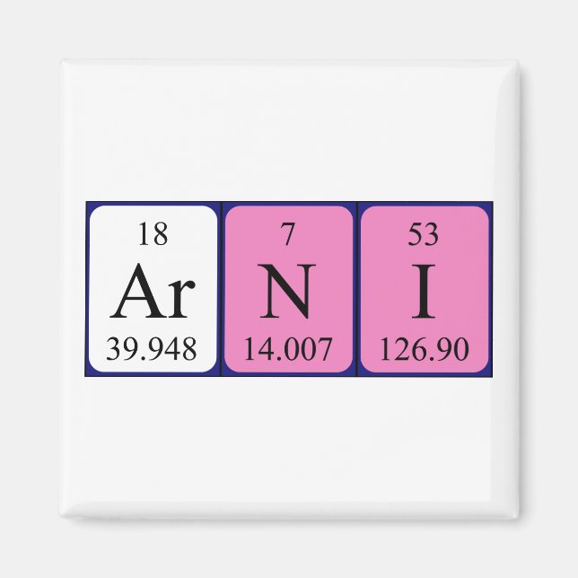 Arni periodic table name magnet (Front)