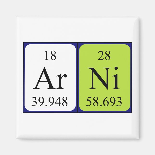 Arni periodic table name magnet (Front)