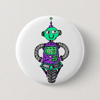 Arnie robot, purple and green