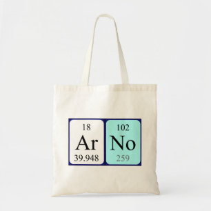 Arno periodic table name tote bag