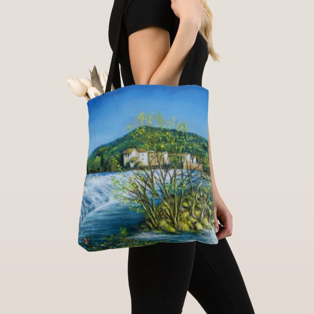 ARNO RIVER AT ROVEZZANO Florence Italy Tote Bag (Close Up)