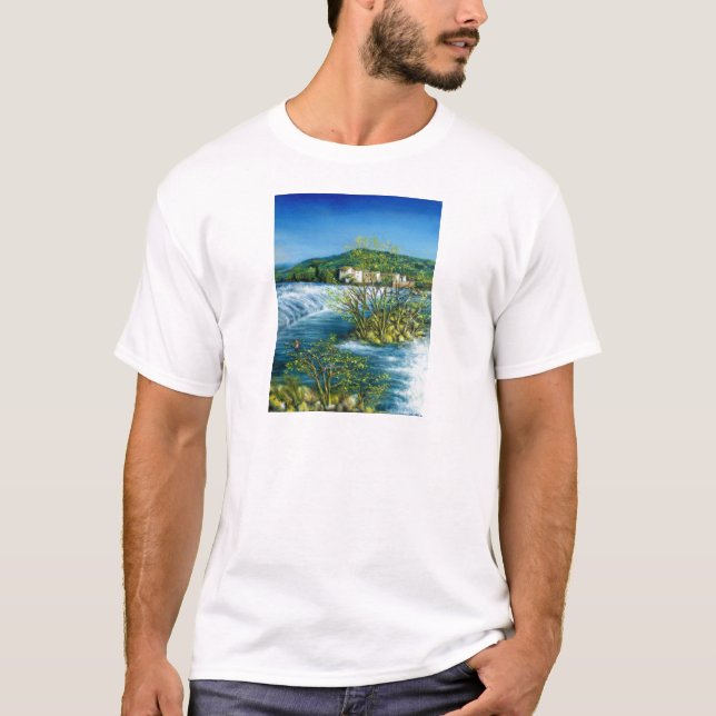 ARNO RIVER AT ROVEZZANO Florence Tuscany Landscape T-Shirt (Front)