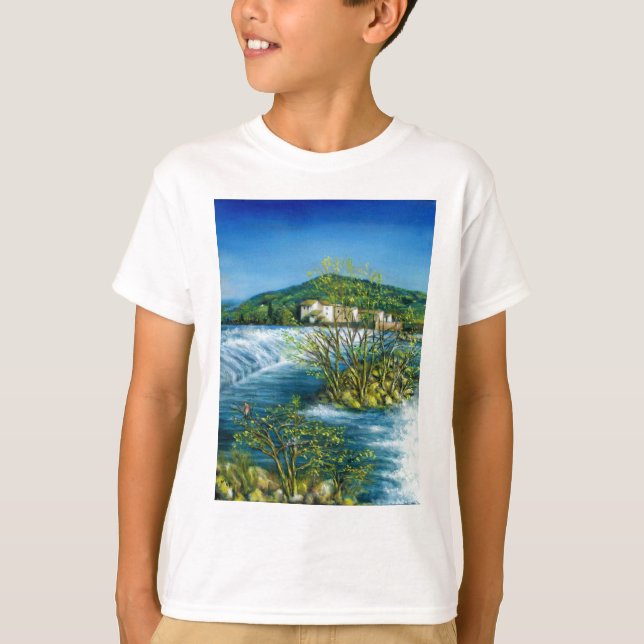 ARNO RIVER AT ROVEZZANO Florence Tuscany Landscape T-Shirt (Front)
