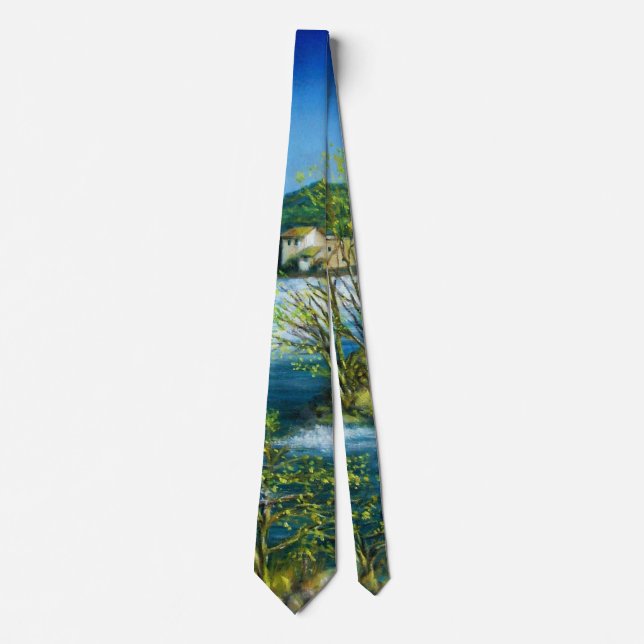 ARNO RIVER AT ROVEZZANO Florence Tuscany Landscape Tie (Front)