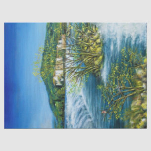 ARNO RIVER AT ROVEZZANO Florence Tuscany Landscape Tissue Paper