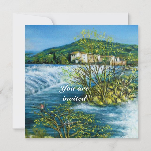 ARNO RIVER IN FLORENCE TUSCANY Parchment Invite (Front)