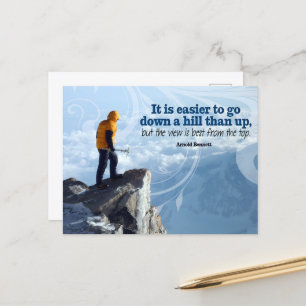Arnold Bennett Inspirational Quote "Top view" Postcard