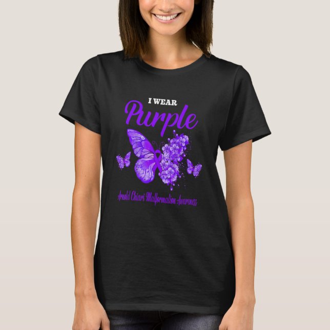 Arnold Chiari Malformation Awareness I Wear Purple T-Shirt (Front)