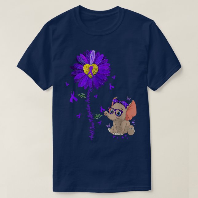 Arnold Chiari Malformation Awareness Sunflower Ele T-Shirt (Design Front)