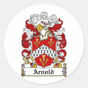 ARNOLD FAMILY CREST -  ARNOLD COAT OF ARMS CLASSIC ROUND STICKER